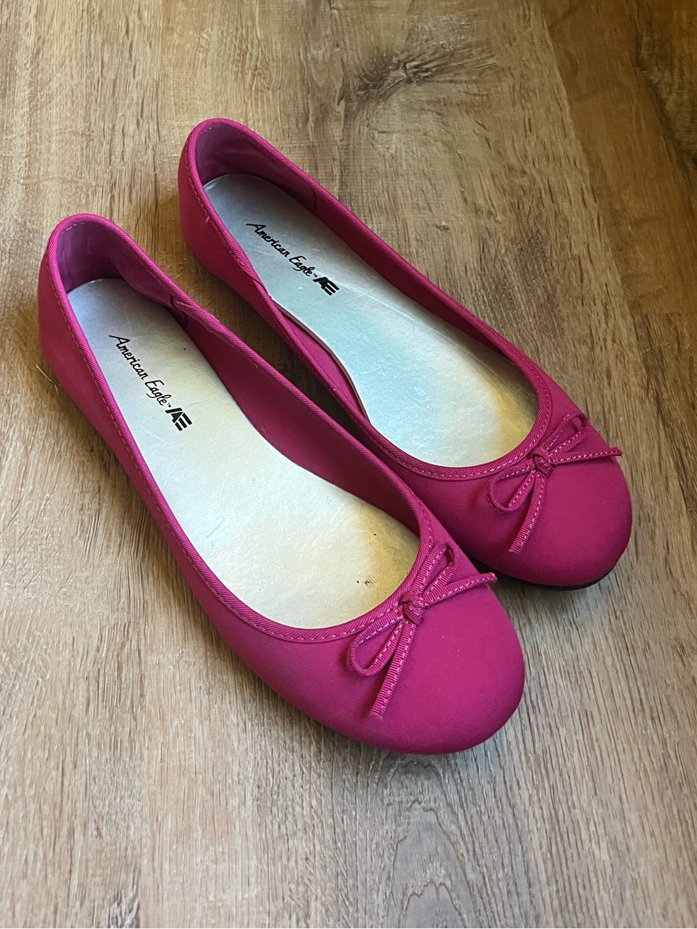 American Eagle Outfitters Pink Ballet Flats with Bow Detail